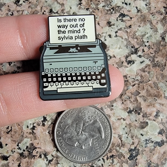 *2 for $13* Is There No Way Out of the Mind? Sylvia Plath Typewriter Enamel Pin - Picture 3 of 3